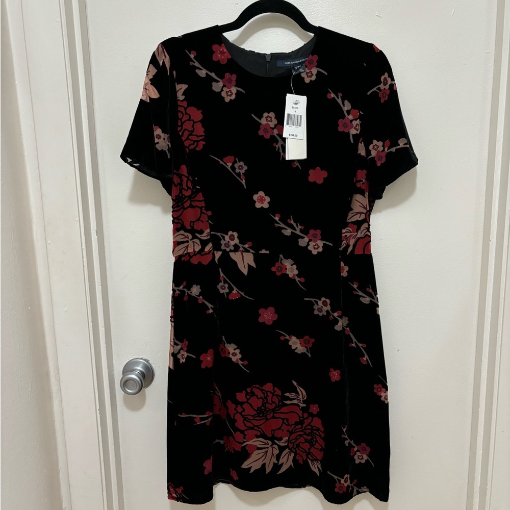 French Connection Velvet Floral Dress